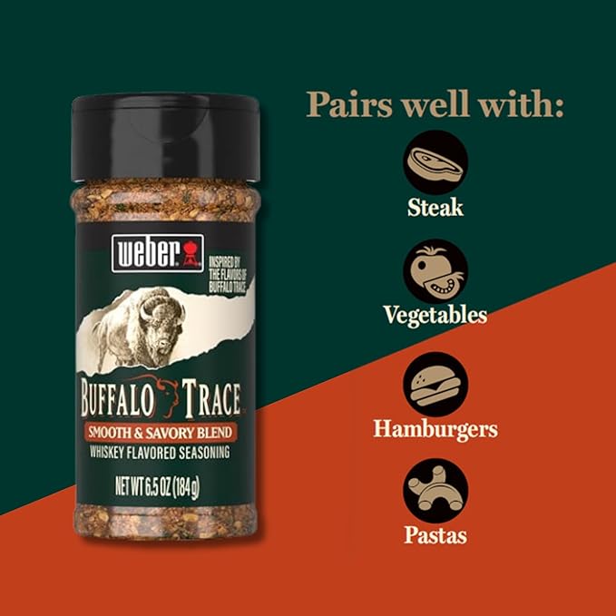 Weber Buffalo Trace Whiskey Flavored BBQ Seasoning, 6.5 oz