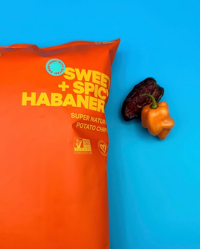 Christie's Chips Sweet & Spicy Habanero - Super Natural Potato Chips - Sweetened with Dates, No Refined Sugar, Vegan, Gluten-Free, All-Natural - Bold, Spicy Kick - 100% Plant-Based - 5 oz - 6 Pack