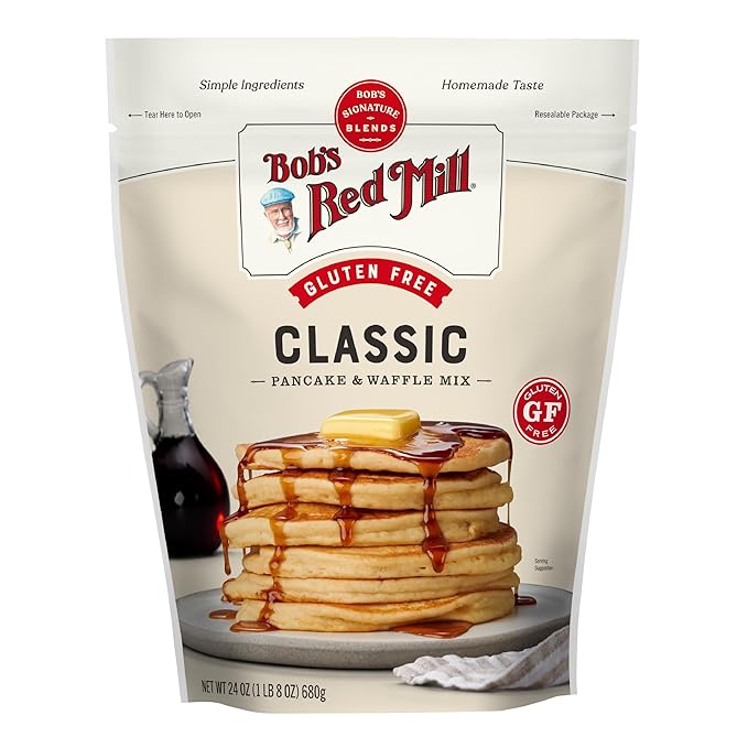 Bob's Red Mill Gluten Free Pancake Mix, 24oz (Pack of 4) - Kosher, Approximately 34 Pancakes per Bag, Packaging May Vary