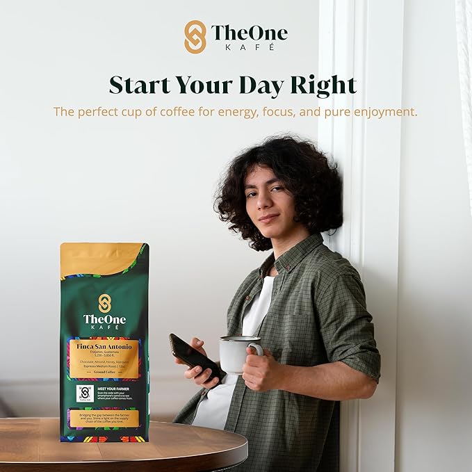 TheOne Kafé Guatemala Medium Roast Ground Coffee ??Organic, Single Origin, Premium Specialty Coffee, Ethically Sourced, Smooth & Rich Flavor ??Fresh Roasted for Espresso, Drip, Pour Over ??12 oz