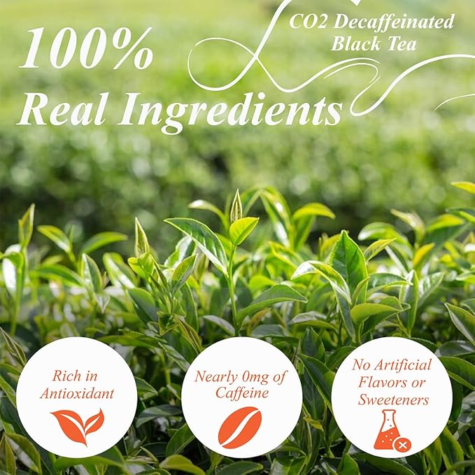 WT WEETEE Decaf Black Tea Bags, 100 Count CO2-Decaffeinated Black Tea, Smooth & Mild Taste | Drink All Day | Resealable Kraft Bag