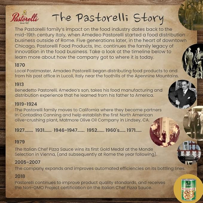 Pastorelli Pizza Sauce, Original Authentic Italian Pizza Sauce with Extra Virgin Olive Oil and Pecorino Romano Cheese Shredded, Since 1952 Family Pizza Sauce Recipe, 15 Ounce, 3-Pack