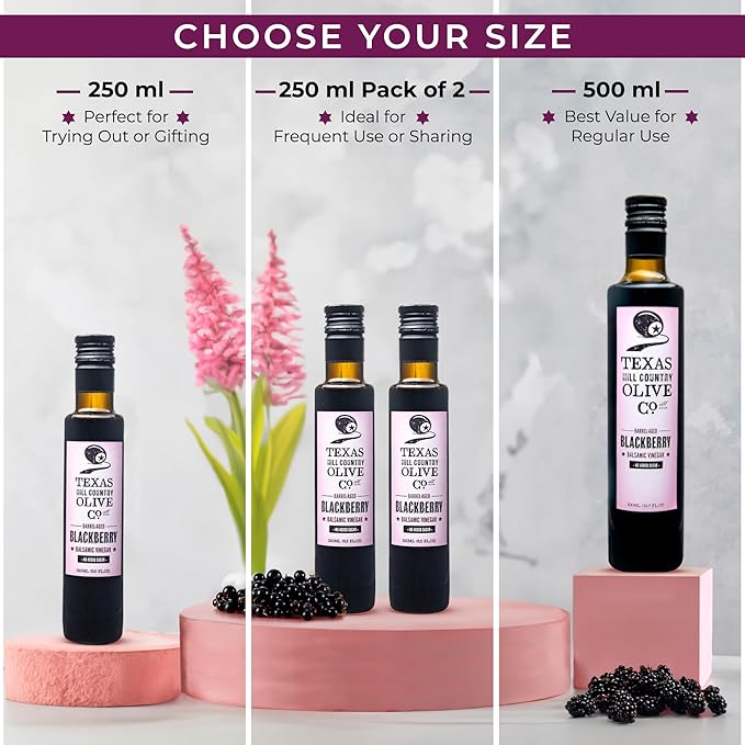White Balsamic Vinegar - Gourmet Barrel Aged Balsamic Vinegar - Great for Dressing Dipping Glazing - No Artificial Flavors or Added Sugar - Made in Texas (8.5 oz)