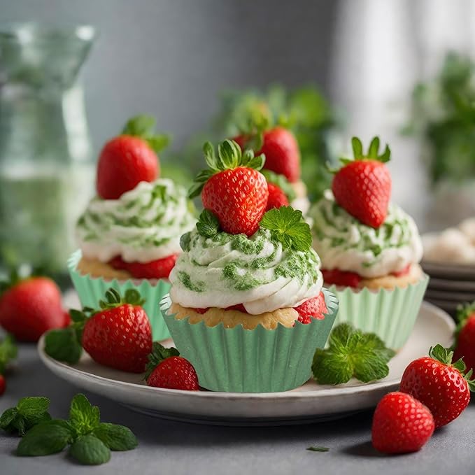 Whaline 600Pcs Mini Sage Green Cupcake Liners Gradient Green Wedding Baking Cups Cupcake Wrappers Muffin Liners for Baby Shower Wedding Bridal Showers Birthday Party Decorations