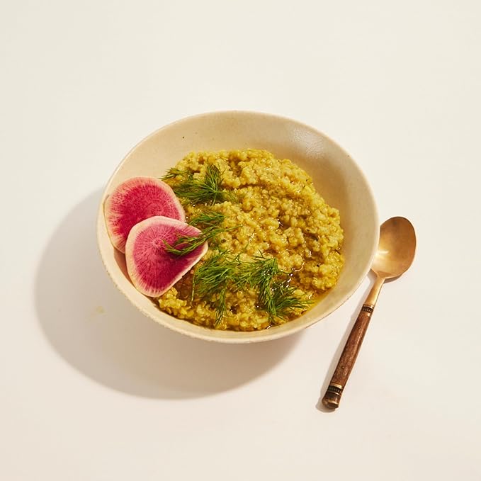 Divya's Balanced Kitchari, Smooth & Savory, One-Pot Ayurvedic Meal with Grains, Lentils, & Spices, Healthy & Nourishing Plant-Based Meal, Vegan, Non-GMO, Gluten Free, Organic, Family Size - 4 Meals