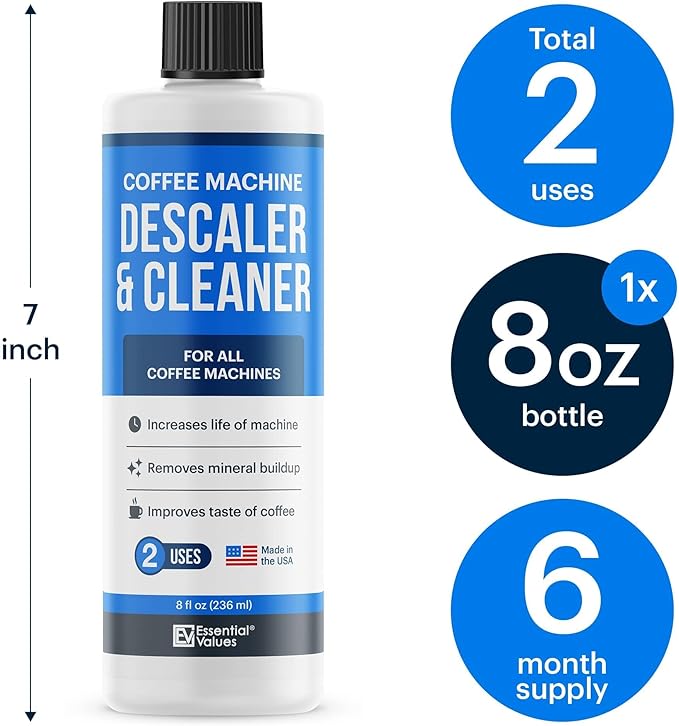 Essential Values Descaling Solution ??Coffee Maker Cleaner for Nespresso, Keurig, Breville & More ??Works on All Machines & Espresso Makers ??Made in USA