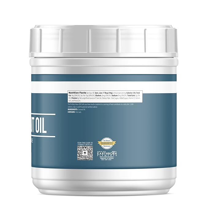 Earthborn Elements Coconut Oil (55 fl oz), Non-Hydrogenated, Food Grade, Always Pure