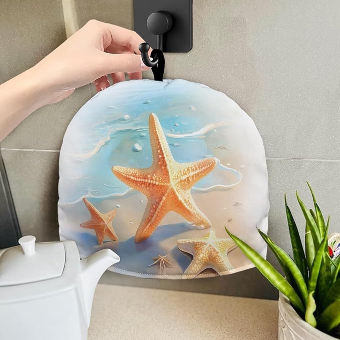 Beachside Starfish Conch Print Tea Cosy for Teapots, Keep Warm, Durable, Fits Most Teapots