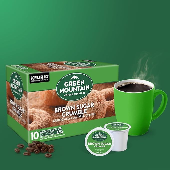 Green Mountain Coffee Roasters Brown Sugar Crumble Keurig Single-Serve K-Cup pods, Medium Roast Coffee, 60 Count (6 Packs of 10)