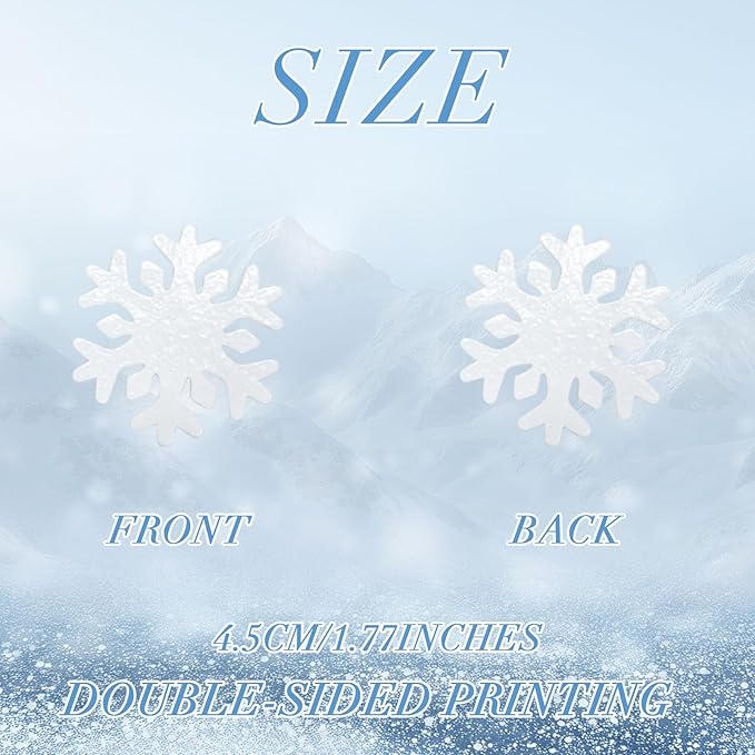 50pcs Edible Snowflake Cupcake Toppers ??Edible Cake Decorations & Snowflake Cake Decorations for Christmas, Winter & Any Party (White)