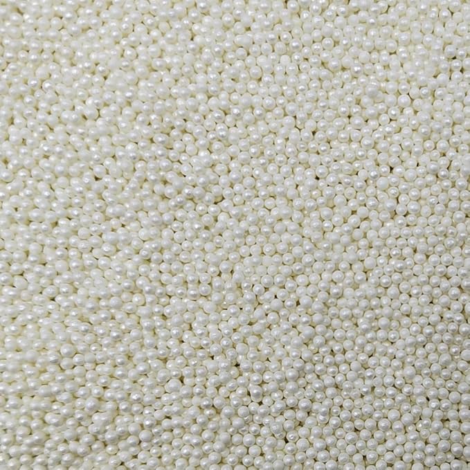 Homankit White Nonpareils Sprinkles Edible Cookie Decorations Mini Pearls for Decorating Cake, Baking, Cupcake Toppers, Ice Cream, Donuts 3.88 Ounce