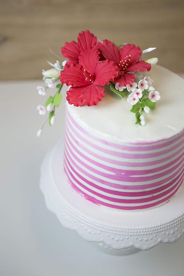 Global Sugar Art Hibiscus Sugar Cake Flowers, Red, Hawaiian Cake Flower Large 3 Count by Chef Alan Tetreault