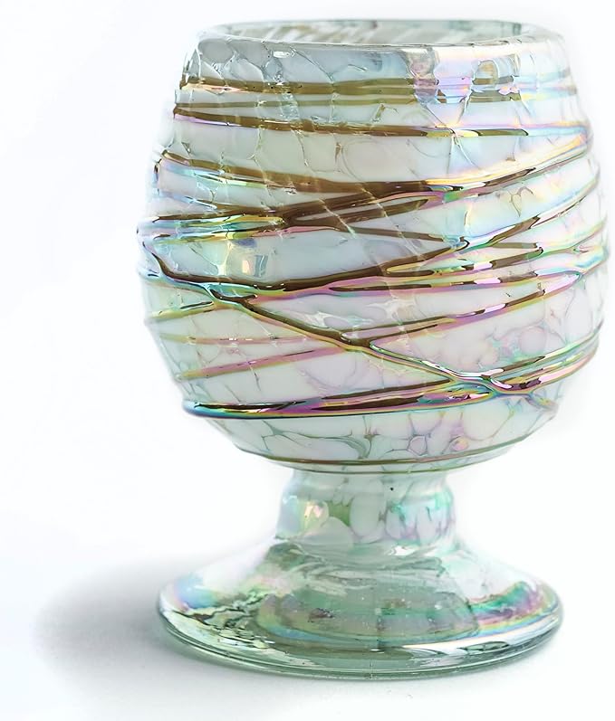 Authentic Mexican Tequila Hand Blown Shot Glasses - Set of 4-2 oz - Mini Glass Snifters - Heavy Base - Cognac (Frosty Fusion)
