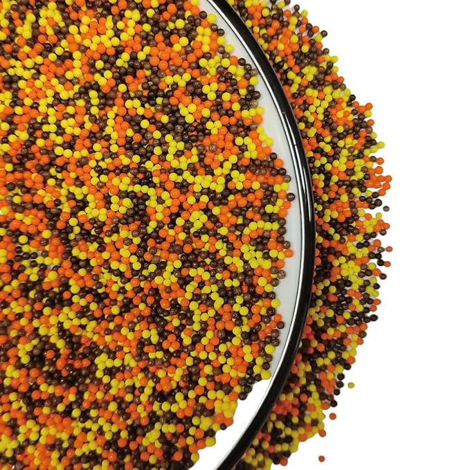 Homankit Autumn Sprinkles Fall Nonpareils Sprinkles Edible Cookie Decorations Mini Pearls for Decorating Cake, Baking, Cupcake Toppers, Ice Cream, Donuts 3.88 Ounce