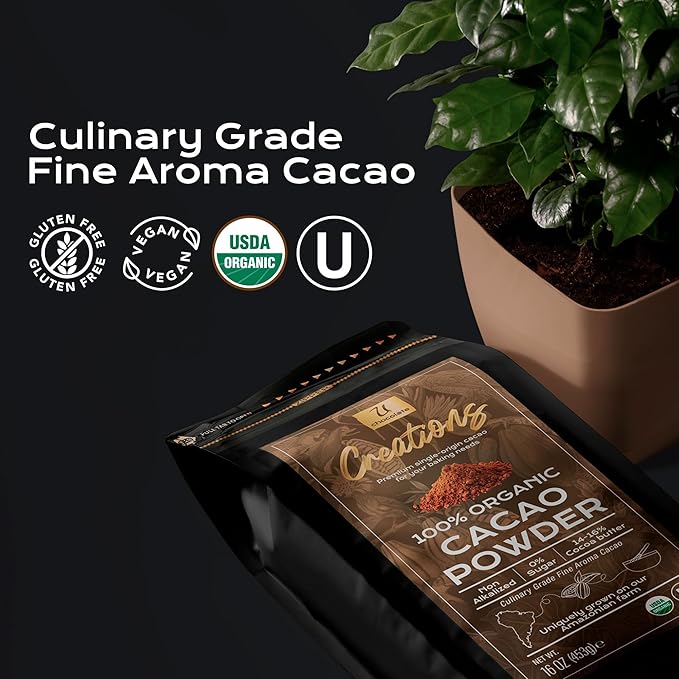 U Chocolate Organic Cacao Powder (1 Lb) Fresh from our Farm, perfect for Baking, No added sugars