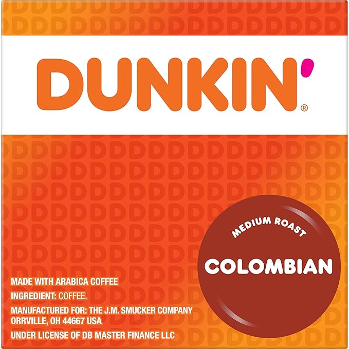 Dunkin' Colombian Medium Roast Coffee, 60 Keurig K-Cup Pods