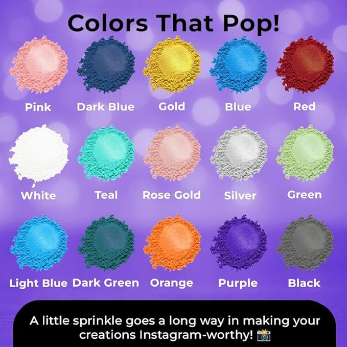 Bulk (20g) Purple Luster Dust Edible Glitter for Cocktails | Premium Edible Purple Luster Dust for Cake Decorations - Edible Glitter for Drinks Cupcakes Cookies Cakes Food Paint
