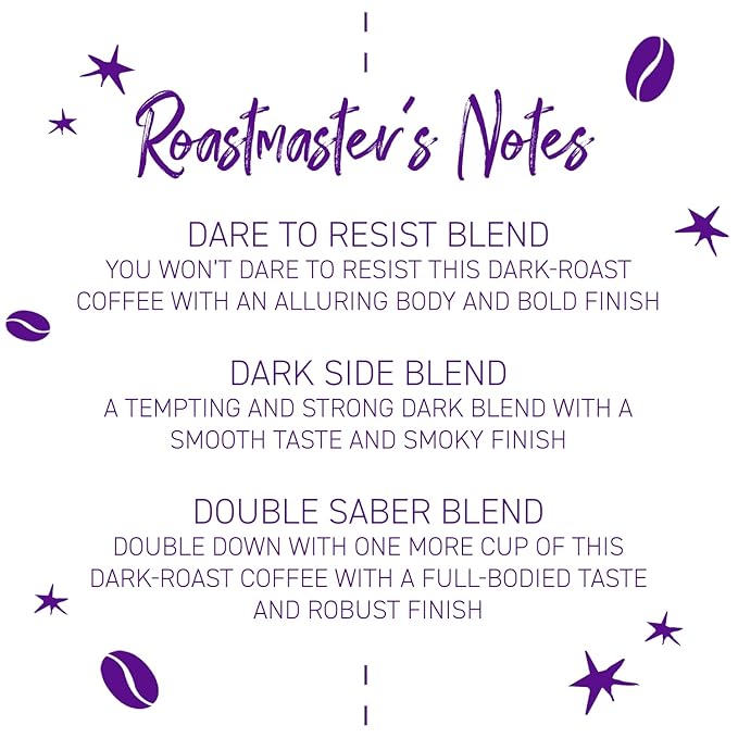 Joffrey's Coffee - STAR WARS??Dark Side Trio Coffee Collection, STAR WARS Licensed Collection, Artisan Dark Roast, Bold & Smooth Taste, Brew or French Press (Ground, 3-pack)