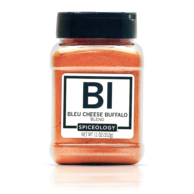 Spiceology ??Bleu Cheese Buffalo Seasoning ??Bold Spice Blend with Real Bleu Cheese, Cayenne, Garlic & Onion ??Tangy & Savory Dry Rub for Chicken Wings, Veggies, Popcorn & More ??11 oz