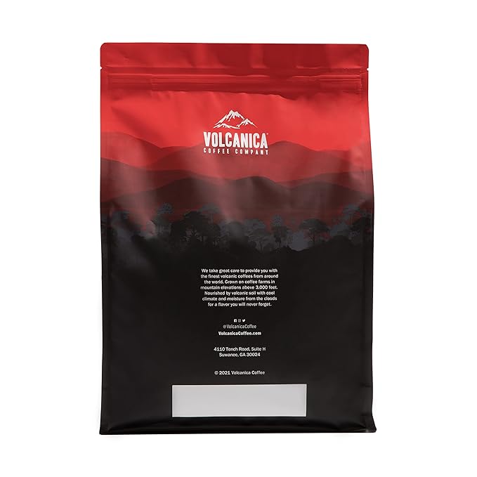 Volcanica House Decaf Coffee, Ground, Swiss Water Processed, Fresh Roasted, 5 lbs