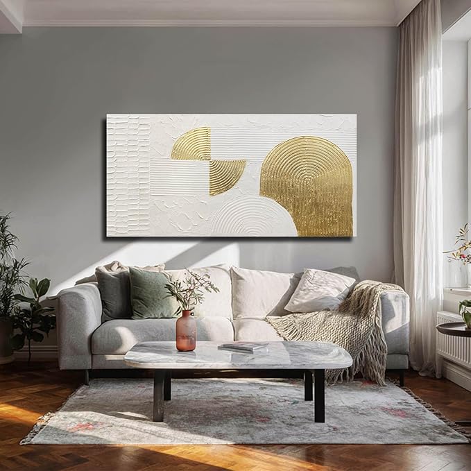 VAYIMDH Textured Canvas Wall Art Line Wall Paintings Modern Wall Decor 24"x48" Office Wall Decorations Wall Pictures for Bedroom