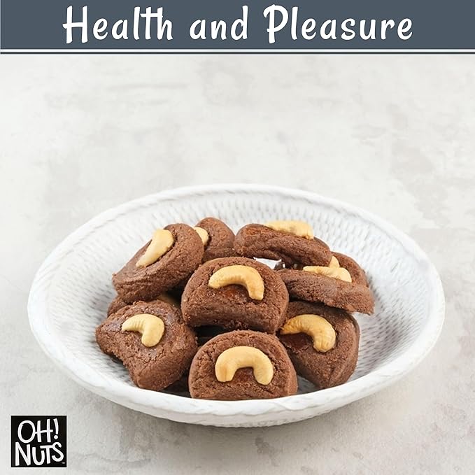 Oh! Nuts Cashews Roasted Unsalted - 1 lb - Roasted Unsalted Cashews - Packed in New York Zip-Seal Bag for Exceptional Freshness