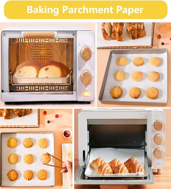 50 PCS 10 x 10 Inch Parchment Paper Baking Sheets for Cookies, Food Basket Liners, Air Fryer, Grilling Rack, Oven Non-Stick Precut Wax Paper Sheets Deli Paper White