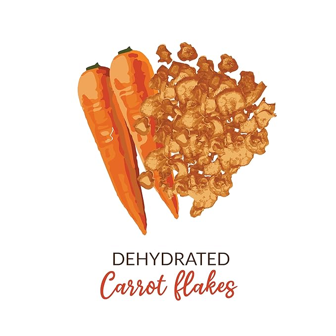 SHROOTS Dehydrated Carrot Flakes Pure Vegetarian Gluten-Free No Added Salt Easy Cooking Essential Machine Dried Vegetables with Natural Aroma Ideal for Camping or Everyday Meals 1.59 oz, Pack of 1
