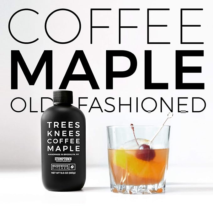 Trees Knees Coffee Maple Syrup, Grade-A Organic Maple Syrup with a Bold Buzz from Coffee, Vegan, Gluten Free & Made in the USA, Pure & All Natural, 11.5oz