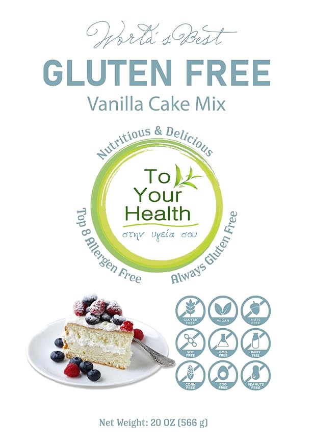 To Your Health Bakery Gluten Free (GF) Vanilla Cake Mix - Organic, Non-GMO, Top 8 Allergen Free