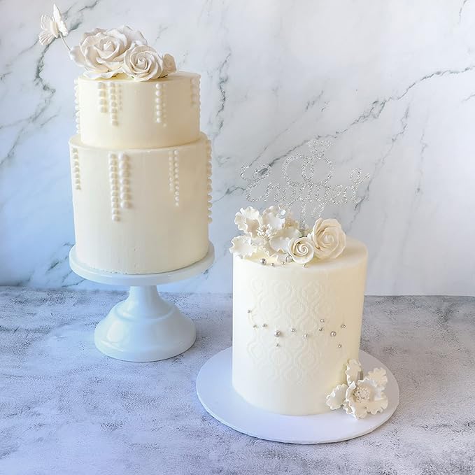 O'Creme Garden Roses Gumpaste Flower Set - White Edible Flowers for Cake Decorating - Sugar Paste Flower Decorations for Cakes, Candy, Cupcake Toppers - Birthday, Wedding, Valentines Day, Baby Shower