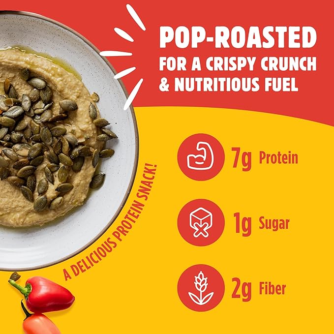 TOP FOX Snacks - Organic Pop-Roasted Pumpkin Seeds | Healthy Protein Snacks - Gluten Free - Keto and Vegan Friendly (Nashville Hot Honey, 3.5 oz - 6 Pack)