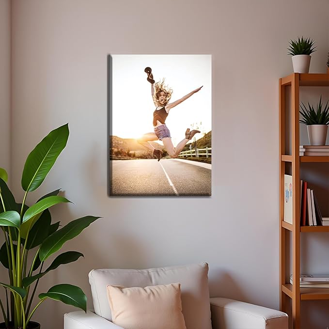 Hoopwarte Custom Canvas Prints with Your Photo, Custom Photos on Canvas Transform Pictures into Stunning Framed Wall Art-Personalized Prints Pictures Wall Art Decor(20L x30W 50x75cm)
