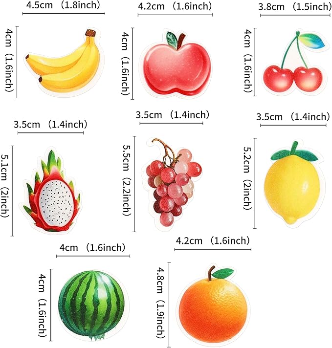 40Pcs Edible Tutti Fruity Fruit Cupcake Toppers - Fruit Drink Topper Tropical Summers Kids Happy Birthday Cake Toppers for Baby Shower Wedding Party Decorations