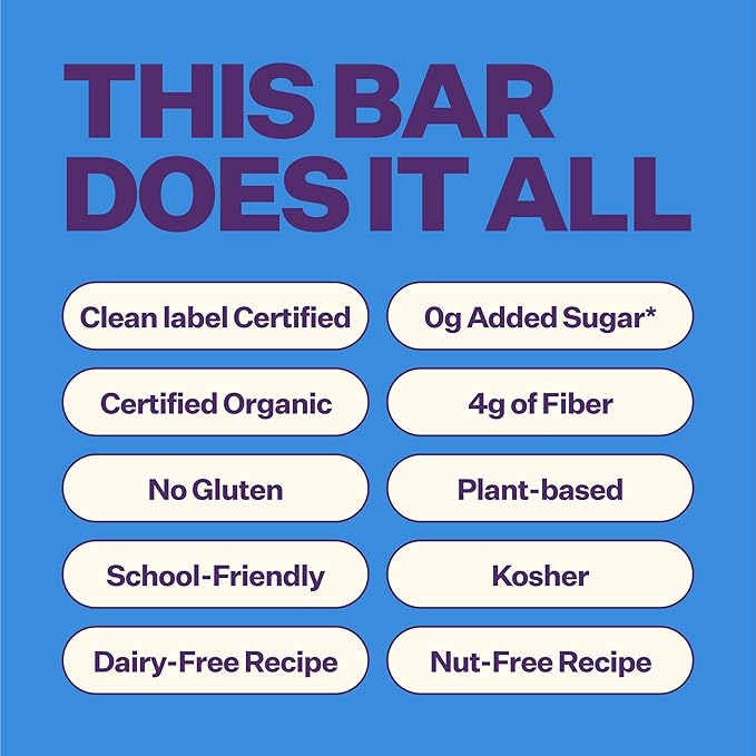 Yumi Organic Toddler Snacks Bars - Gluten-Free, No Added Sugar, 7+ Vegetables, Soft-Baked Crust, Yumi Bars Healthy Toddler Organic Snacks - School Safe for Lunch Boxes, Blueberry & Purple Carrot (30ct.)