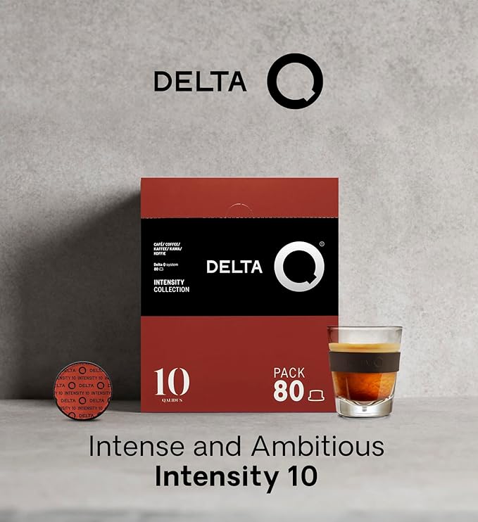 Delta Q Espresso Pods for Delta Q machines, Qalidus - Intensity 10, Notes of Caramel, XL Pack - 80 Coffee Capsules