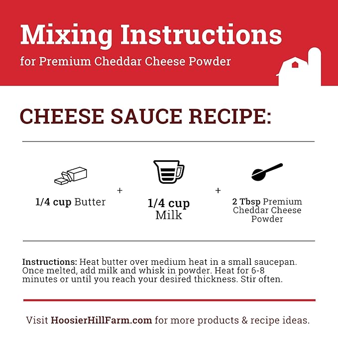 Hoosier Hill Farm Premium Cheddar Cheese Powder, 2.5LB (Pack of 1)
