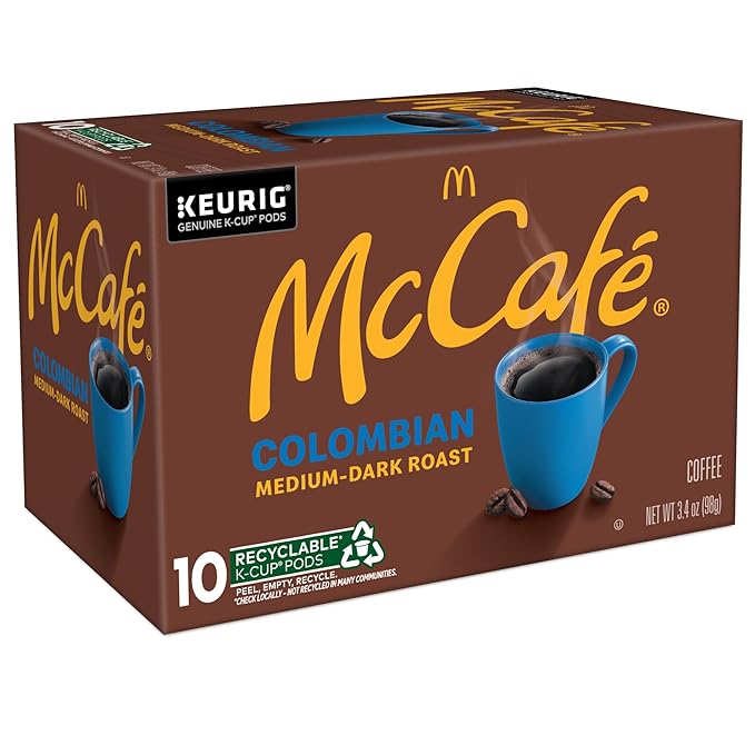 McCafe Colombian, Single Serve Coffee Keurig K-Cup Pods, Medium Roast, 60 Count, (6 Packs of 10)