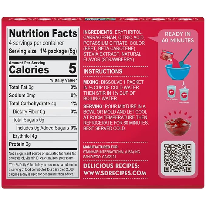 Simply Desserts Sugar-Free Strawberry Jel, 6-Pack ??Vegan Dessert, Keto Snacks, Diabetic Friendly & Kosher, 1.7 Oz Ea