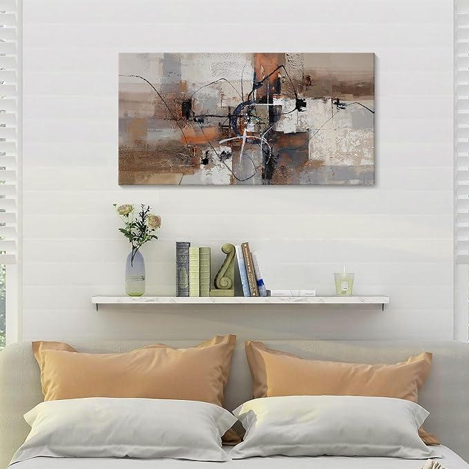 YDYSUNE Abstract Canvas Wall Art, Modern Wall Decor Painting, Brown Room Decorations, Orange Wall Art for Living Room, Bedroom, Office Artwork Wall Decor 20횞40IN