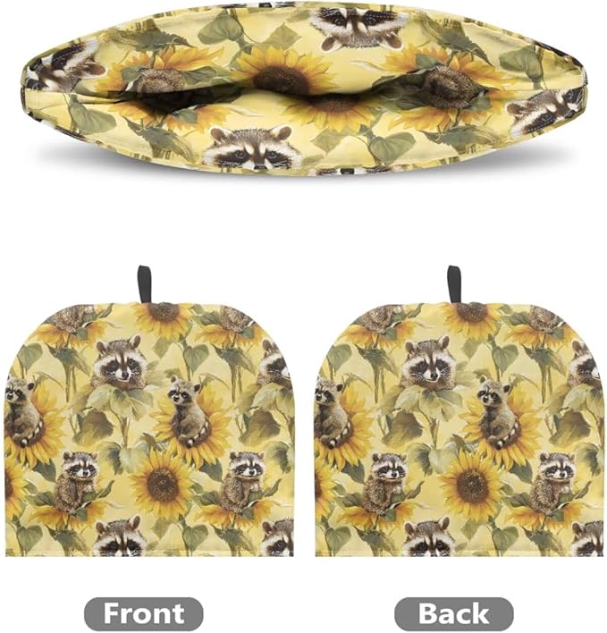 Sunflower Raccoon Tea Pot Cosy Insulating Tea Kettle Quilt Breakfast Warmer Thick Wadding Teapot Warmer for Teapot Decor Home Kitchen Decoration