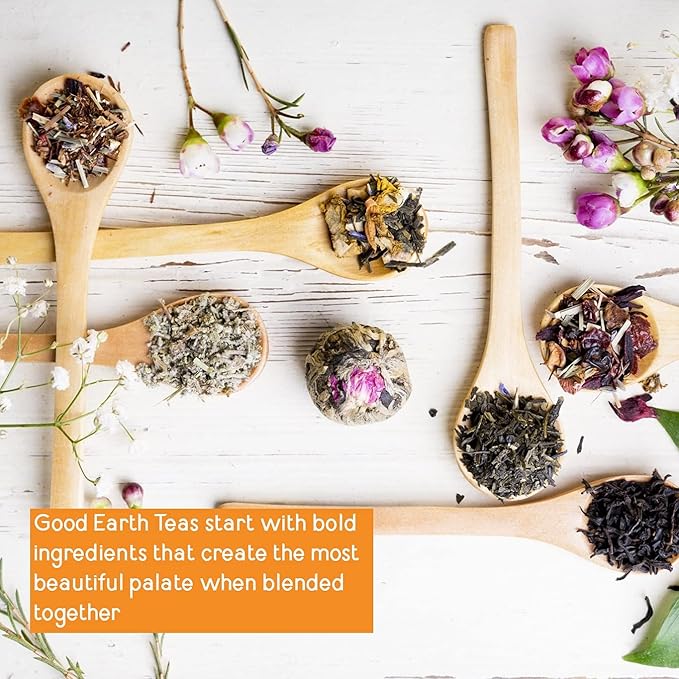Good Earth Sweet & Spicy, Caffeine Free Peppermint Herbal Tea, Black 18 Tea Bags (Pack of 6)