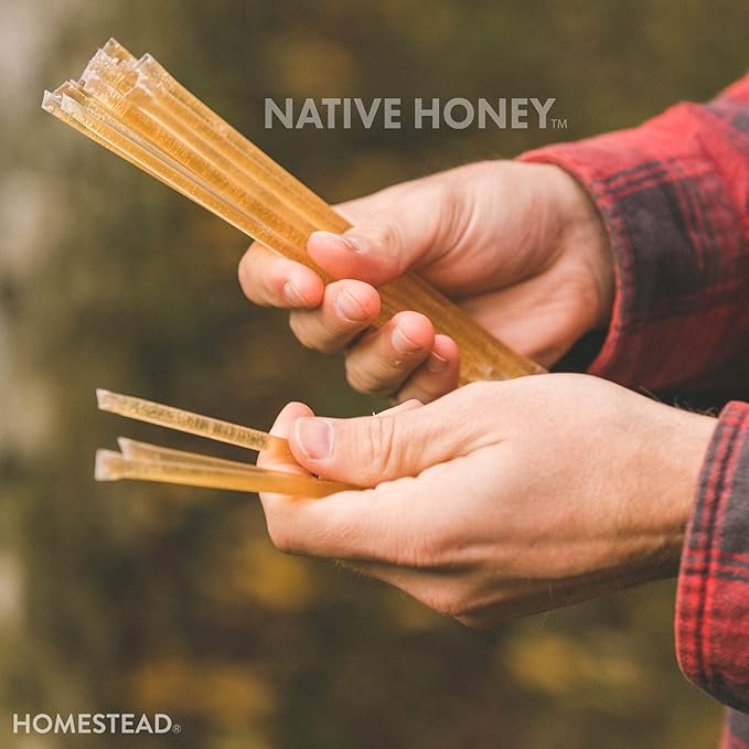 Homestead Honey Native Wildflower Honey Sticks (Pack Size - 20 Count)