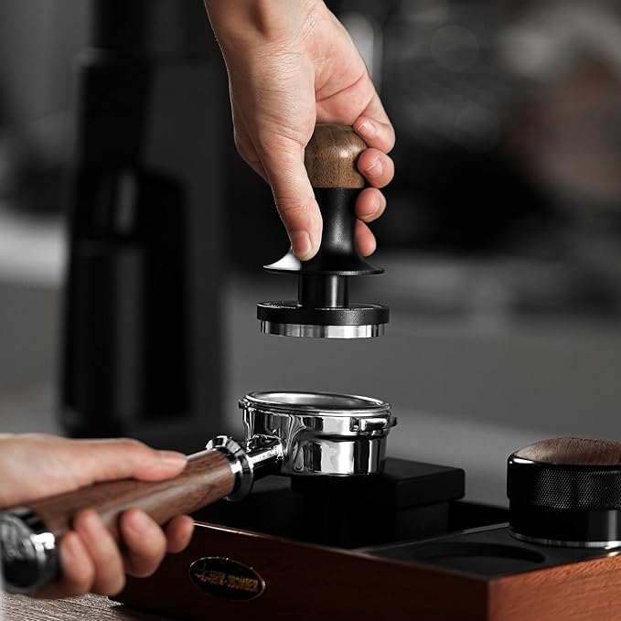 Espresso Tamper 53.35mm-3 Spring Loaded Coffee Tamper-15lb / 30lbs Replacement Springs Calibrated Tamper with Sound Feedback-MHW-3BOMBER Flat Base Tamper-Fits for 54mm Portafilter Basket T6183T-OS