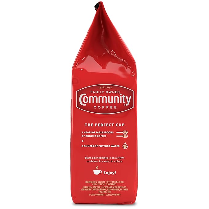 Community Coffee Toasted Hazelnut Flavored 12 Ounce, Medium Roast Ground Coffee, 12 Ounce Bag (Pack of 2)