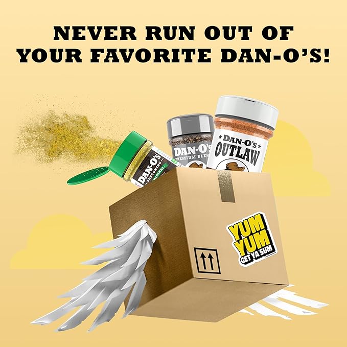 Dan-O's Outlaws Butter Dust Seasoning, 6.9 oz Bottle, Buttery All Purpose Seasoning for Chicken, Veggies, Popcorn and More, Sugar Free, Zero Calorie, This Spice Blend Adds Rich Flavor Without the Mess