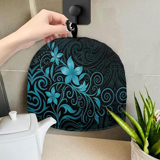 Polynesian Print Large Tea Cozy for Teapot Extra Thick Tea Pot Cover Home Kitchen Decoration Insulated Teapot Cozy Dust Kitchen Accessories for Home Daily