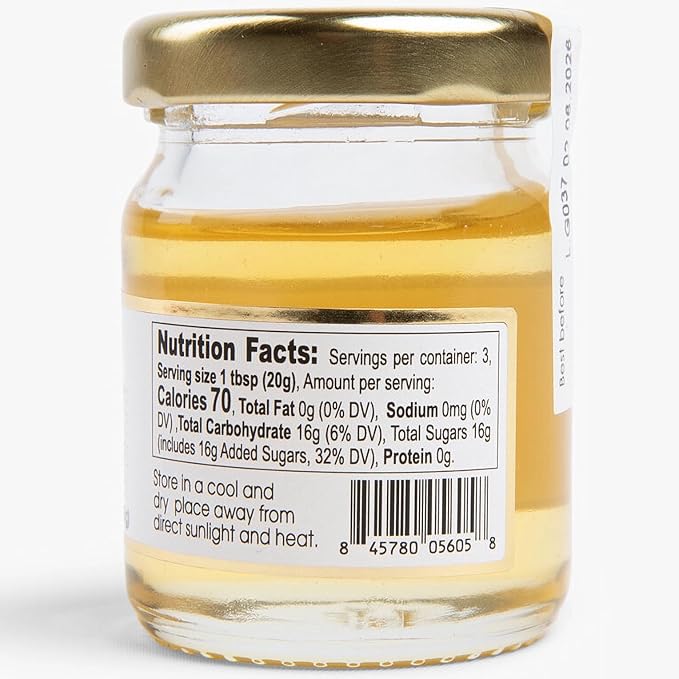 Urbani Truffles Infused White Truffle Honey 2.11 oz - Italian Gourmet Flavored Honey Infused with White Truffles, Ideal for Cheese, Poultry, Desserts & More, Premium All-Natural & Vegan, Gourmet Gift