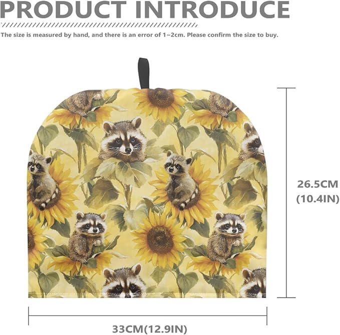 Sunflower Raccoon Tea Pot Cosy Insulating Tea Kettle Quilt Breakfast Warmer Thick Wadding Teapot Warmer for Teapot Decor Home Kitchen Decoration