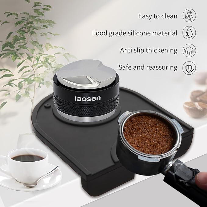 Knock Box Large Capacity Design Espresso Knock Box Tamping Mat Espresso Machine Accessories Set of 2 with Removable Knock Bar and Anti-Slip Base for Home Office Barista Tools for Bar Shop